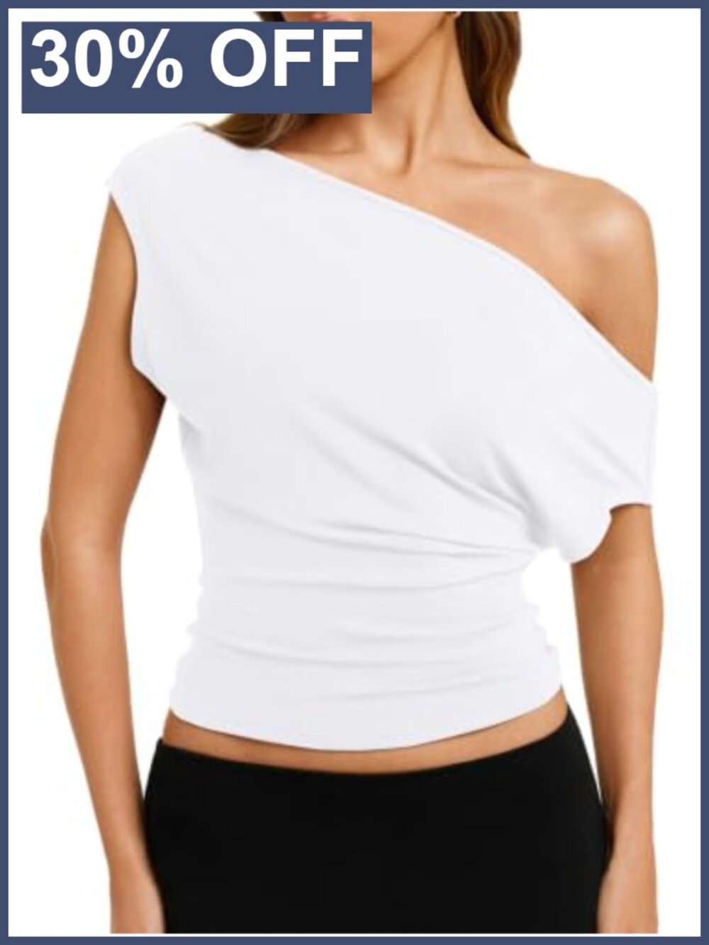 Off Shoulder Y2K Cinched Waist Tee, Stretchy Dolman T-Shirt, Going Out Top